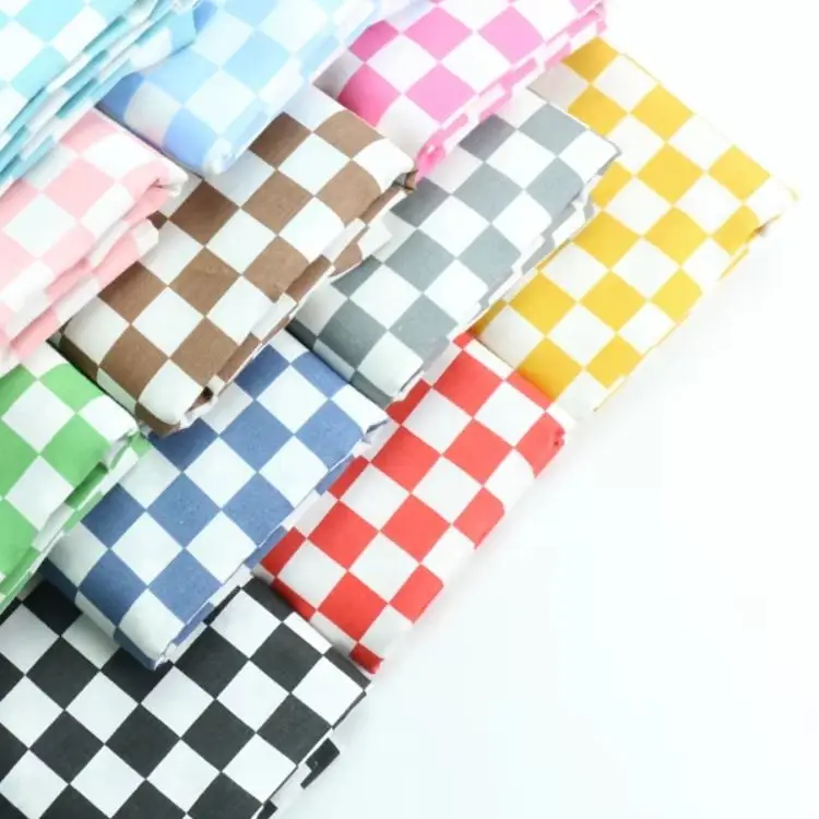 Large Cotton Twill Plaid Baby Patchwork Quilt Fabric in Vibrant Colors