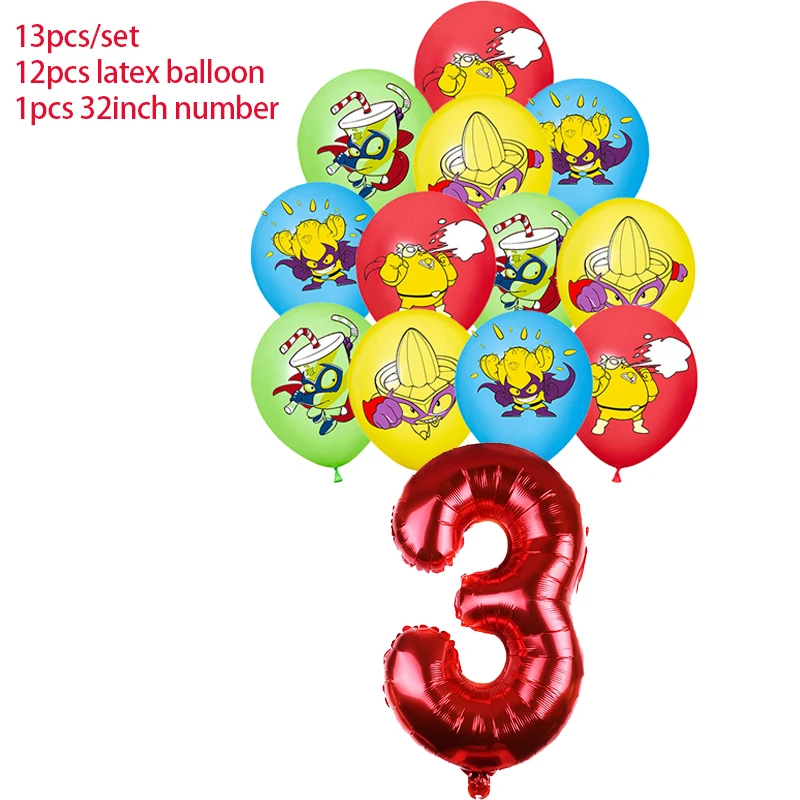 thumbnail image 1 of Decoración para fiesta de cumpleaños de Superzings, globo, pancarta, adorno para tarta, vajilla Superthings, suministros para fiesta de cumpleaños, baby shower, 1 of 5