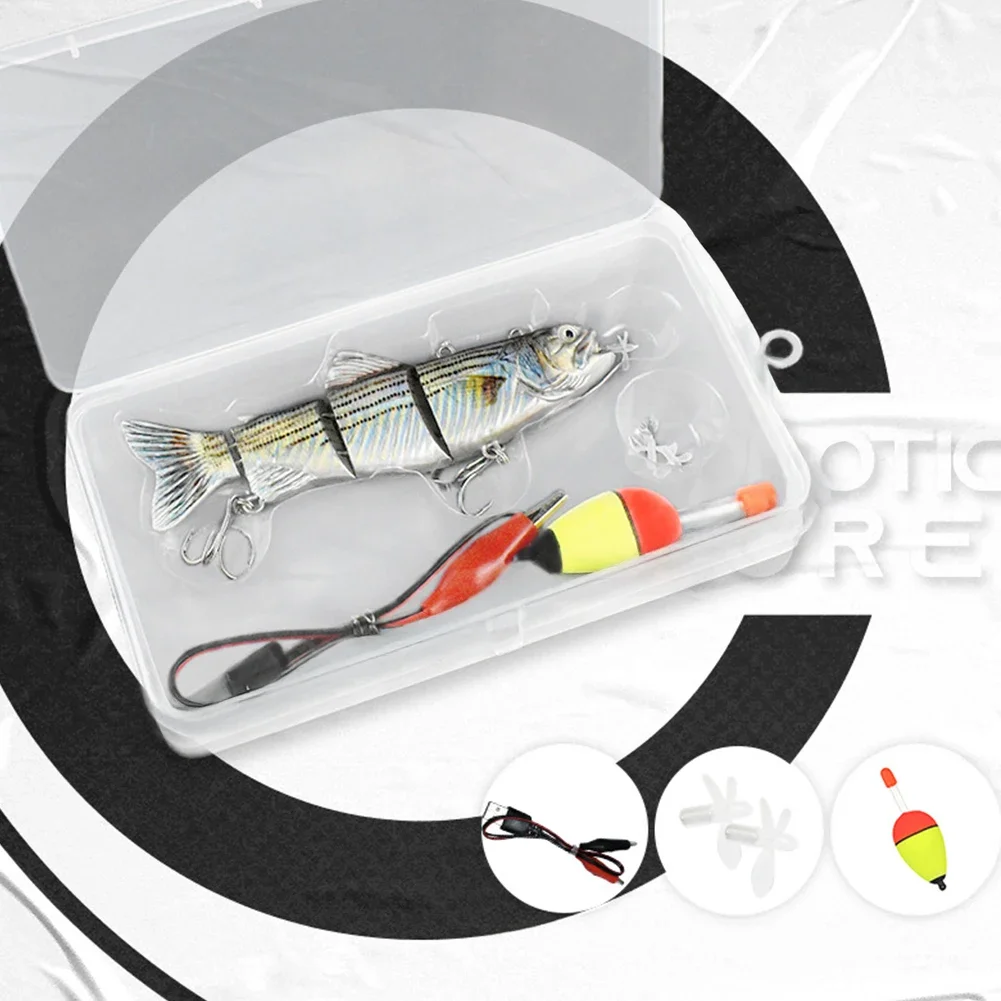 Automatic Swimbait Electric Robotic Fishing Lure 4-Segement Auto Multi Jointed Bait USB Rechargeable Wobbler Pesca Accessories