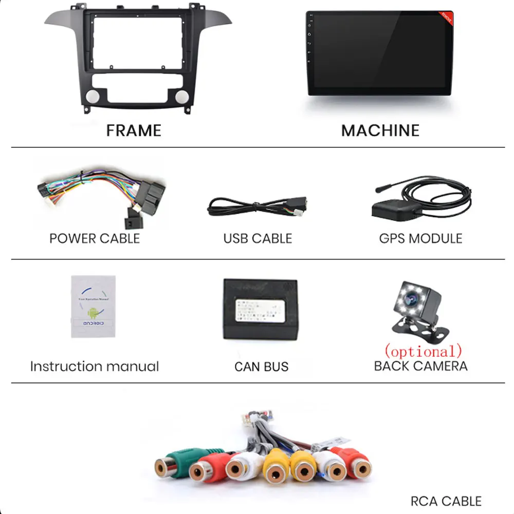 Ford S Max S-MAX 2007-2015 2 Din Android 12 Car Radio Multimedia Video Player Stereo Navigation GPS Carplay Autoradio WIFI car stereo