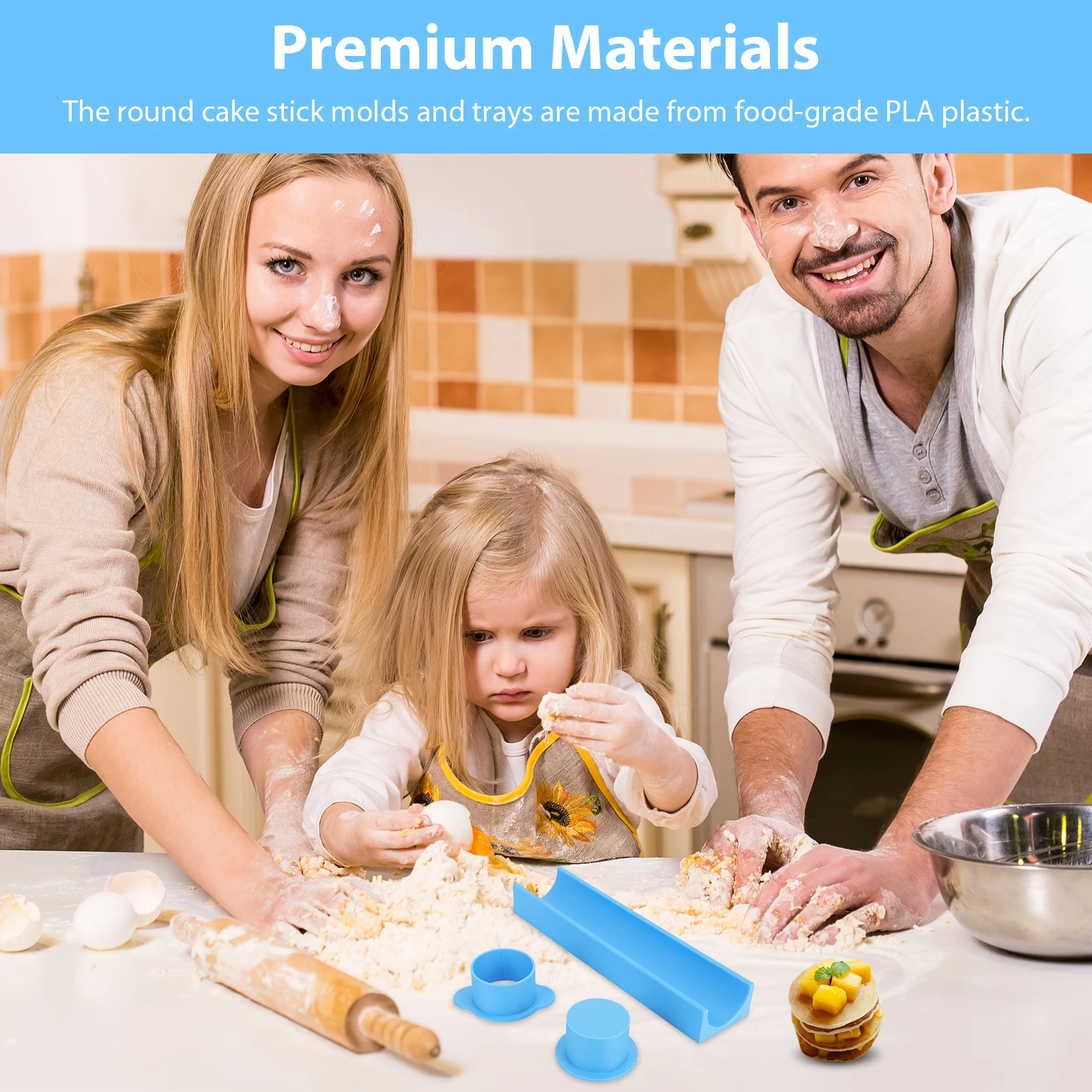 Circle Cake Pop Cutter and Pusher 3D Printed Circle Maker Cutter Molds Kit for Home Baking Birthday Parties Wedding Desserts