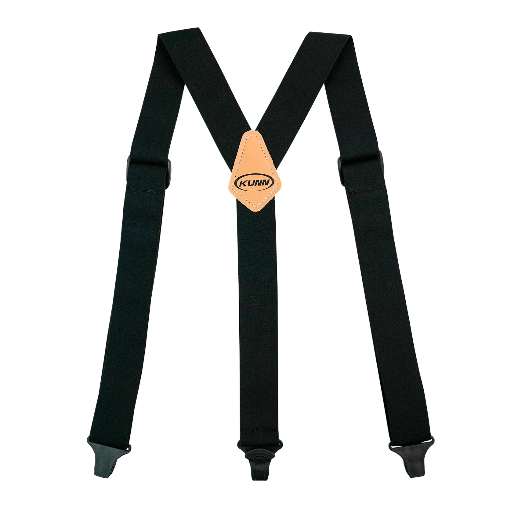 

KUNN Mens Suspenders - Airport Friendly 1.5 inches Wide Y Back Style Elastic Suspender with Plastic Clips