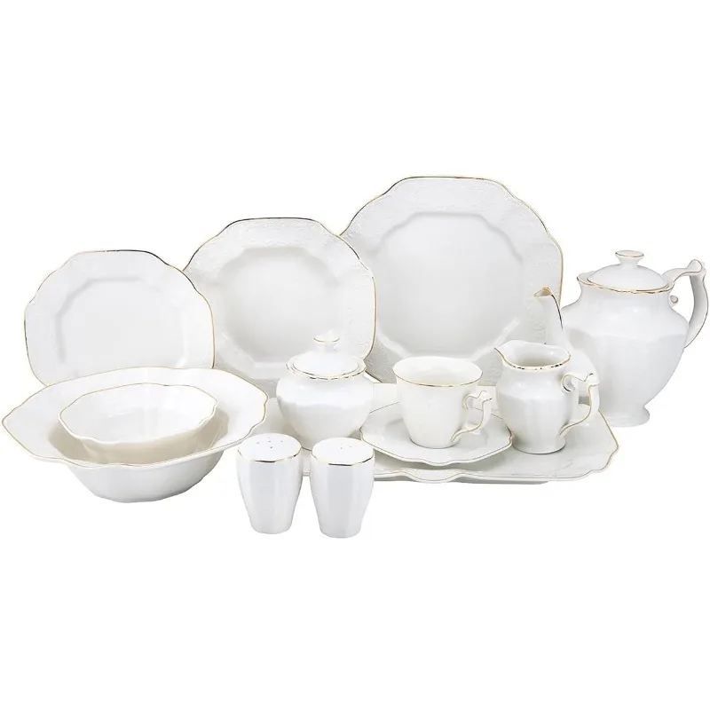 

57-pc Banquet Dinnerware Set, Luxury Porcelain Tableware Dinner Set