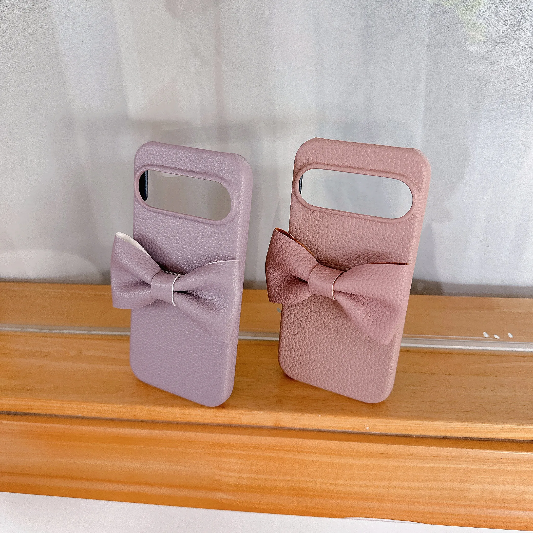 Elegant Fashion Leather Bow Stand Case Cover