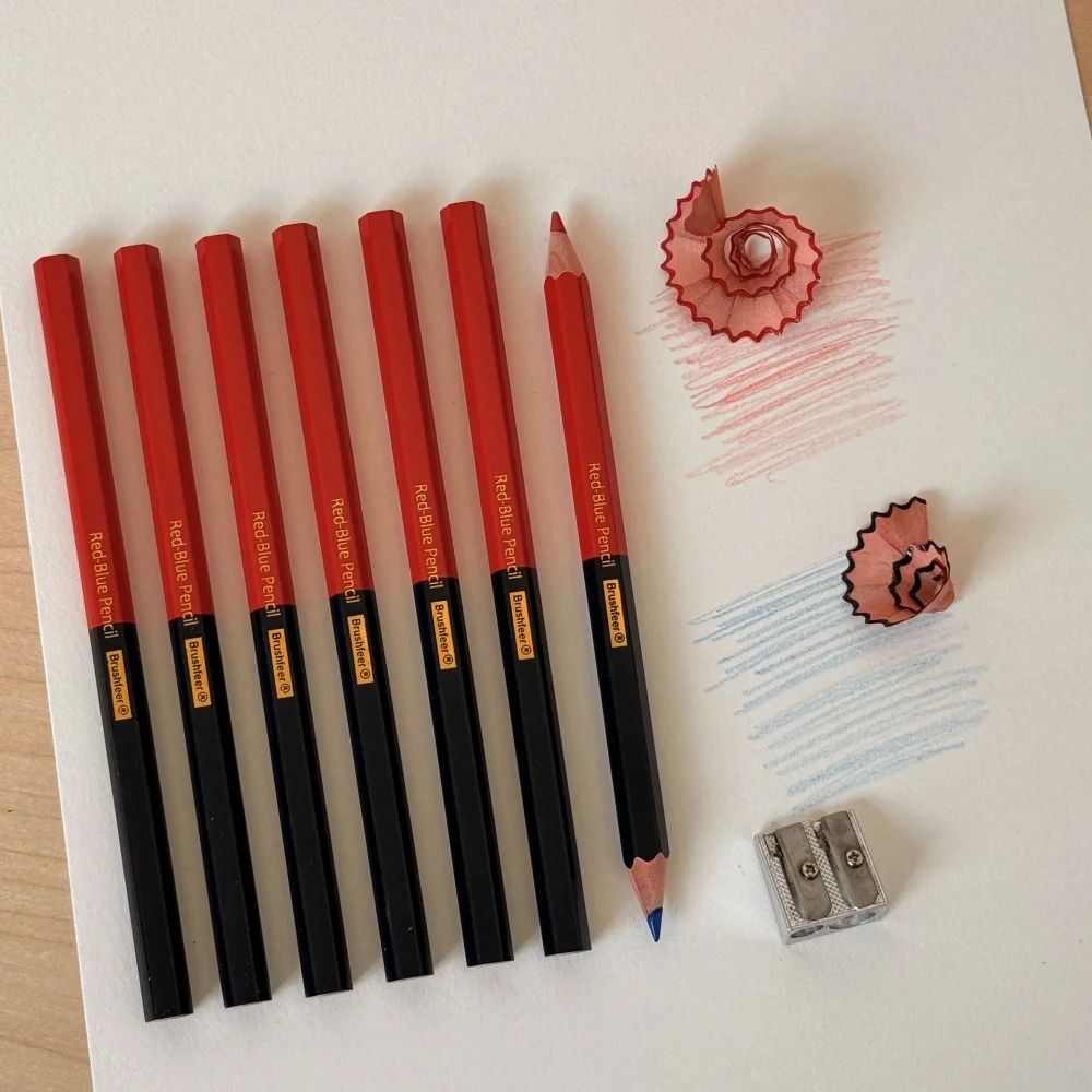 Ergonomic Dual-Colored Carpenter Pencils - Durable Wood Construction Marking Tools