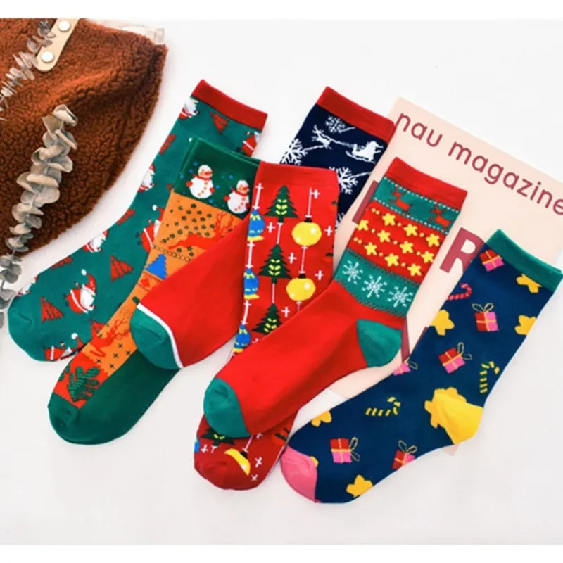 

Autumn and Winter New Cute Cartoon Socks in The Tube Adult Cotton Men and Women Neutral Festive Festive Christmas Socks