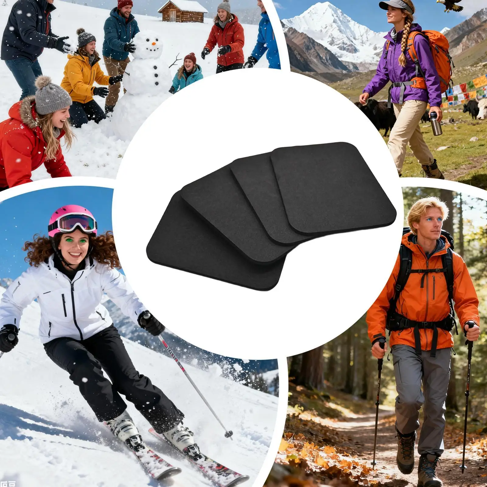 Ski-Schienbeinschoner, 4-teilig, Boot-Liner-Schutz, Polsterung, elastischer Snowboard-Schienbeinschutz für Teenager, Erwachsene, Skifahrer, Snowboard-Enthusiasten – Detail 2