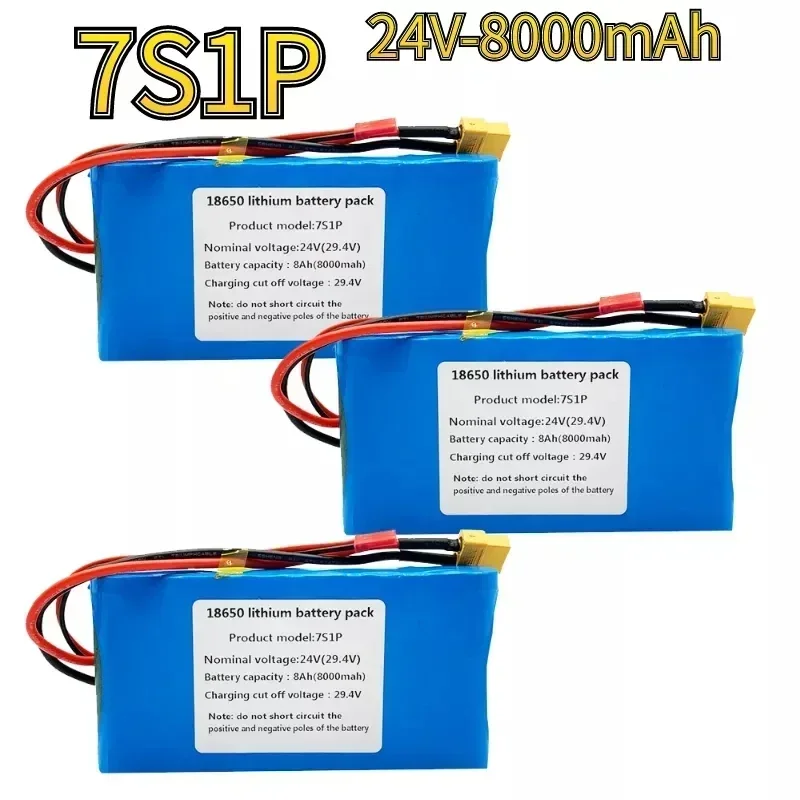 

New7s1p 24V 8000mah 18650 lithium ion battery pack is suitable for scooter toy bicycle with built-in BMS and charger sales