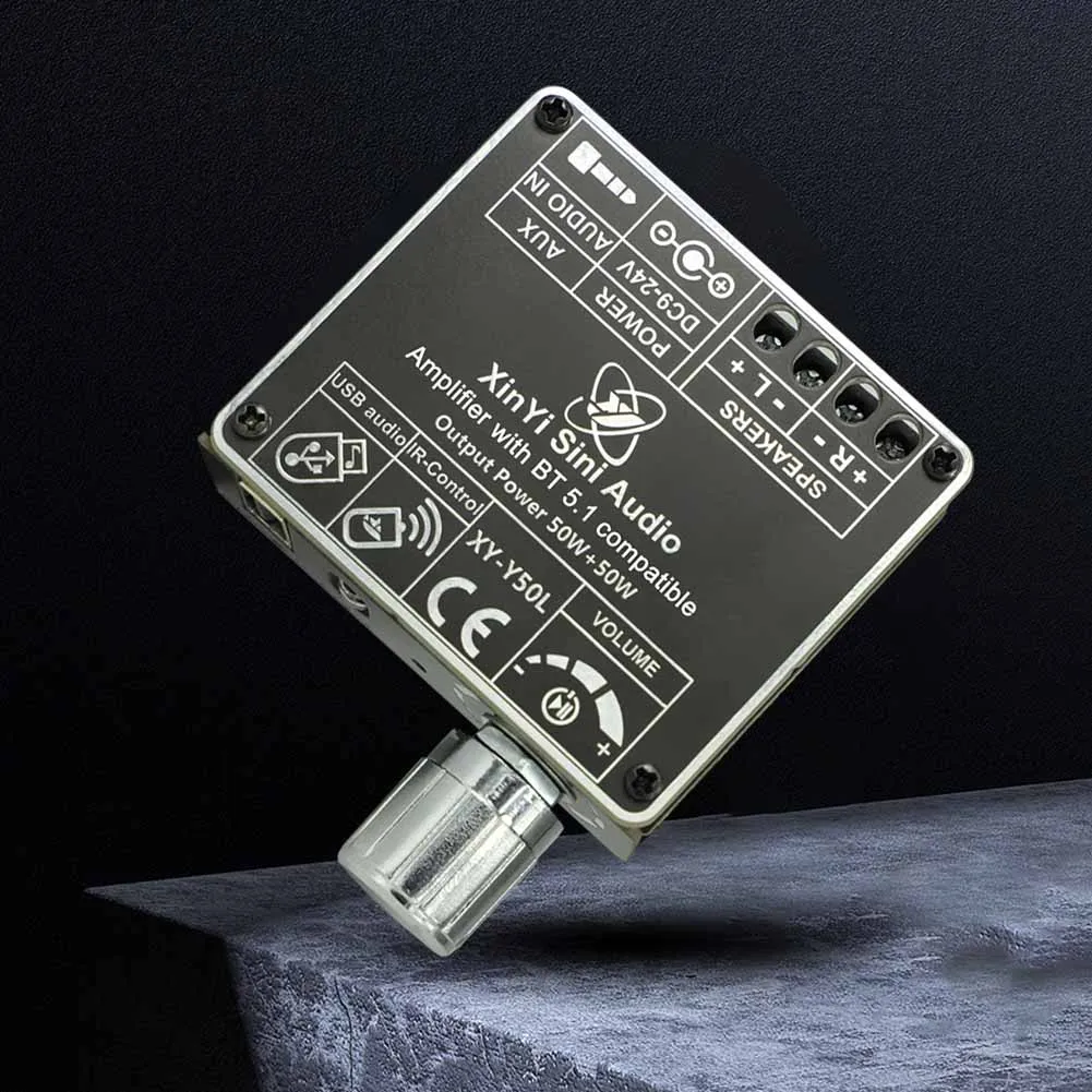XY-Y50L 블루투스 호환 5.1 AUX USB 50W 듀얼 채널 스테레오 오디오 파워 앰프 보드 모듈, 리모컨 포함