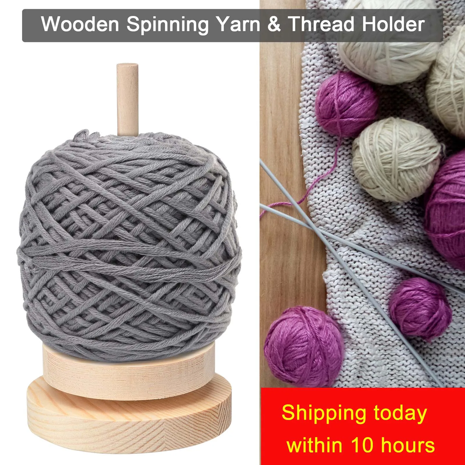Wooden Yarn Holder for Crocheting, Yarn Holder Dispenser for Crocheting, Yarn Ball Hoder or Crochet Yarn Holder for Crocheting, Yarn Spindle for