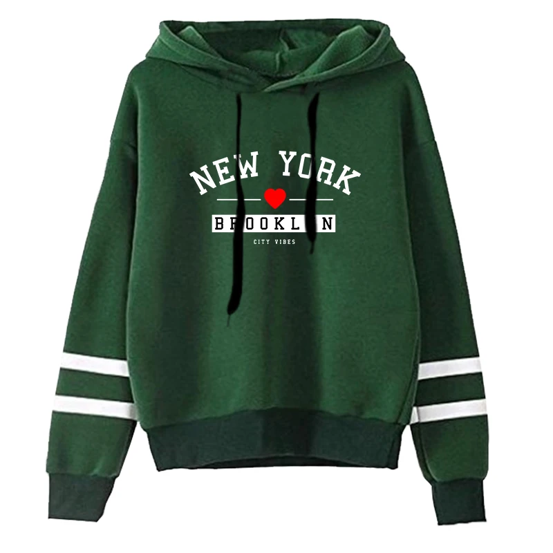 Hoodies Womens Sweatshirts Print Daily Versatile Pullovers Stripe Jogging Sports Clothing Casual Street Woman Hooded Tops 2025