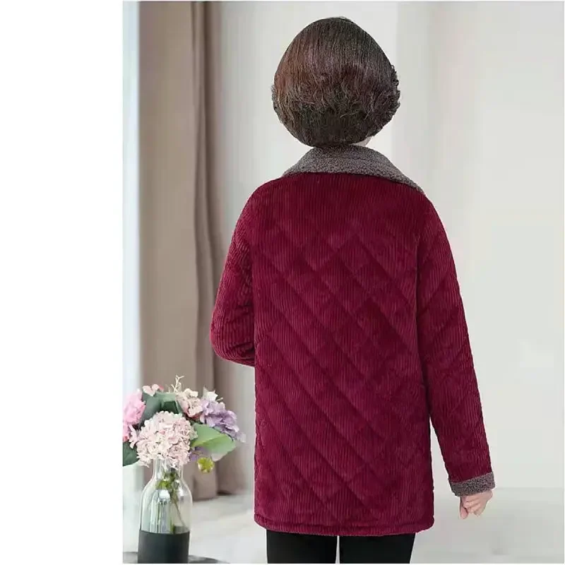 Corduroy Winter Coat Women Puffer Jacket Winter New Korean Style Long Ladies Over-the-knee Cotton Padded Jacket Keep Warm
