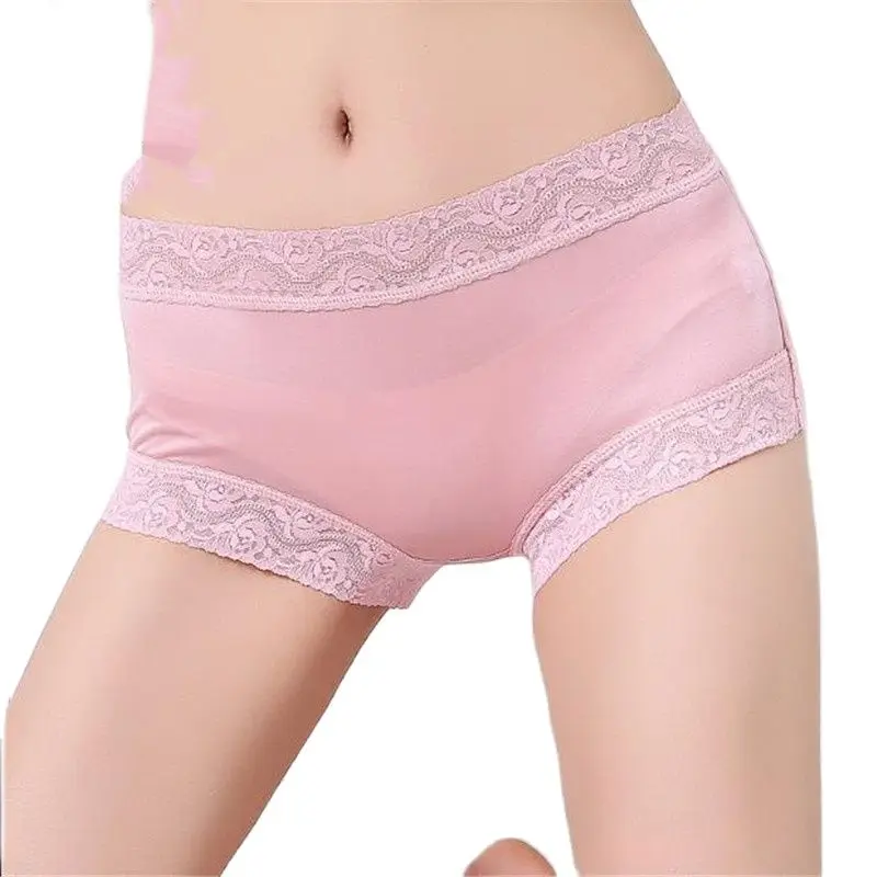 

Woman Hot Sale Silk Panties Female Lace Short Pants Women Breathable Knickers Lady Silk Underpants Lady Seda Calzoncillos Boxer