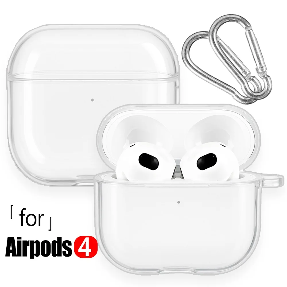 Transparent Frosted Earphone Case - Soft TPU Protective Cover with Hook Strap Accessories