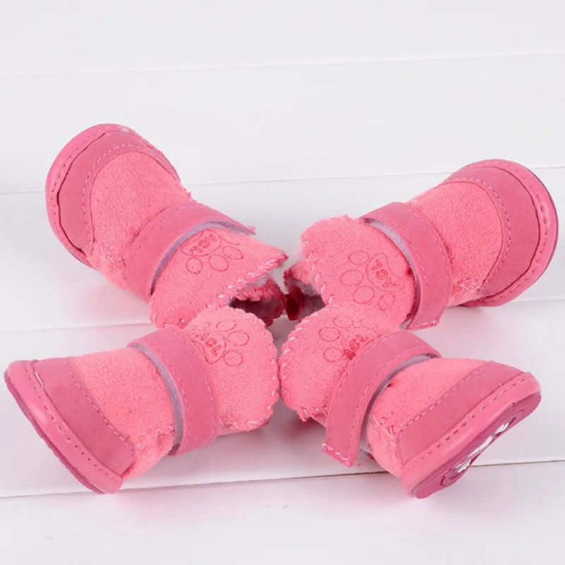 Title 5, 4Pcs/set Dog Snow Boots Paw Protectors Shoes fo...