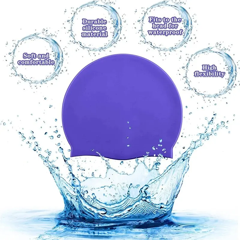 Swimming Cap Silicone Waterproof Swim Hat for Men Women Adult Kids Long Hair Pool Diving