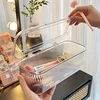 Cosmetics Storage Box with Transparent Plastic Lid, No Need for Power Supply, Dust-proof Storage Brush, Sponge, Lipstick 2