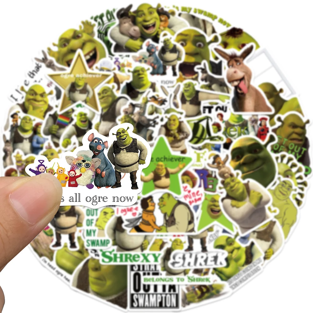 Cartoon Monster Shrek Graffiti Sticker Pack - 52pcs Waterproof Decorative Decals