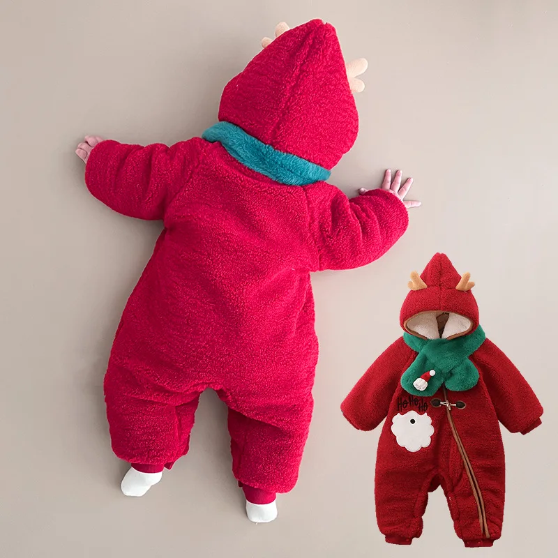

Christmas Baby Clothes Hoodies for Newborn Boys Gilrs Red Winter Kids Outfit Jumpsuit Outdoor Bodysuit 5-day Shipping Clothes