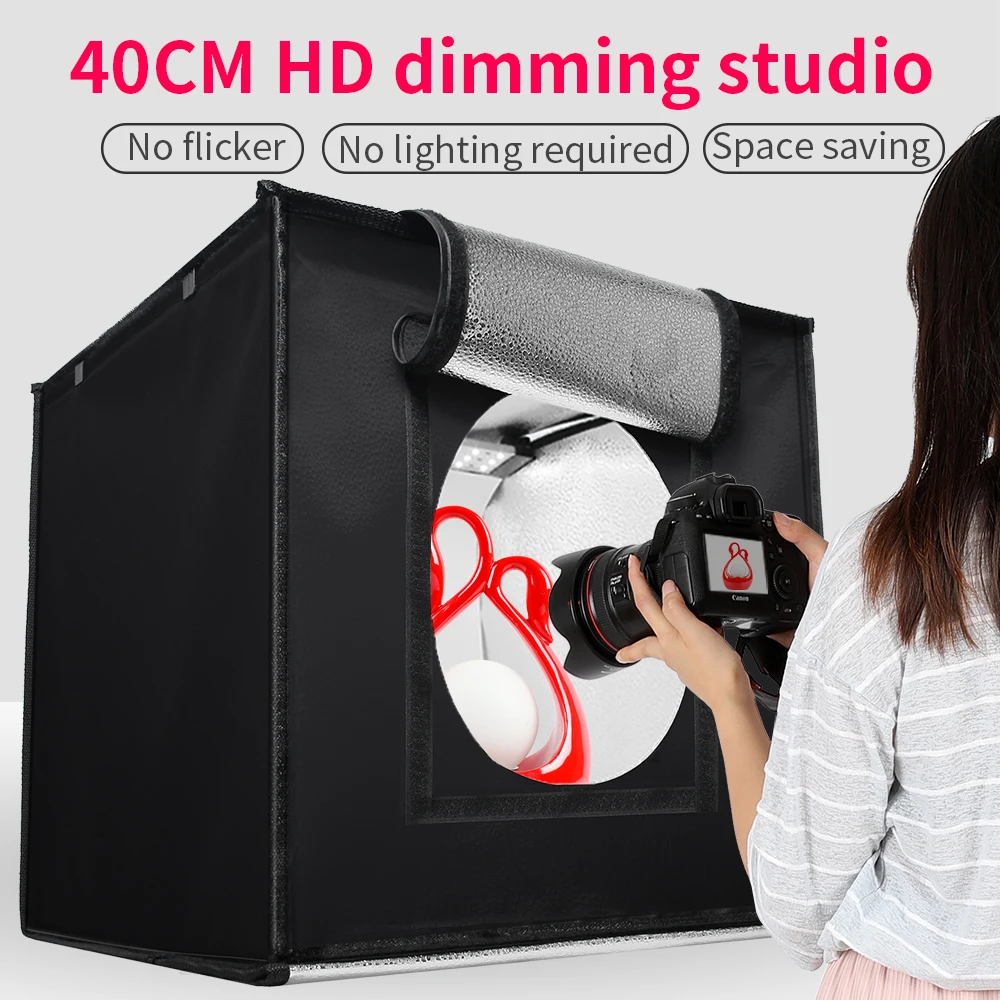 SH 80cm/45cm Lightbox Kits Photo Studio Mini Table Shooting Tent With 5 Colors PVC Background Foldable Dimmable Photography Box