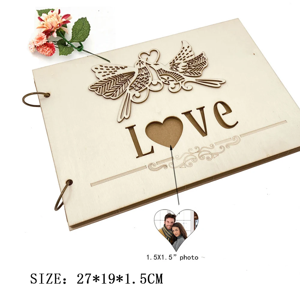 FORMIZON Livre D'or Mariage Coeur Bois, Personnalisé Cae Bois De Signature, Alternative De Livre