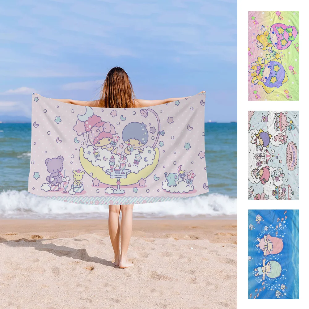L-little T-twin S-stars Microfiber Beach Towel Absorbent Quick Dry Soft Yoga Swimming Resort Mountain Climbing Towel 3
