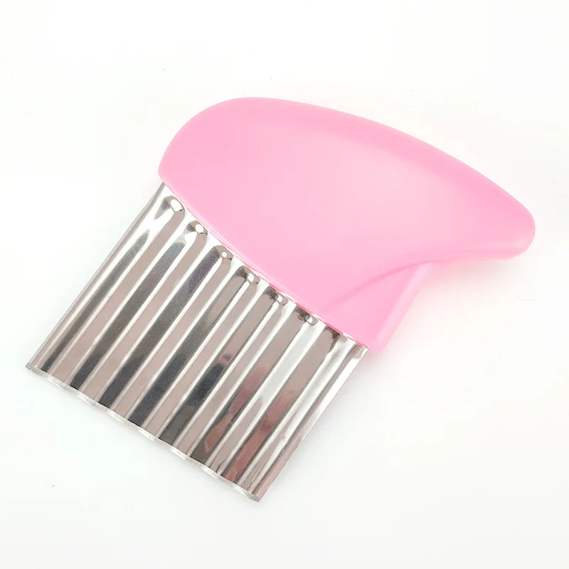 Potato Cutter Chips French Fry Maker Stainless Steel Wavy Knife French Fries Chopper Potato Knife Chopper Crinkle Wavy Slicer