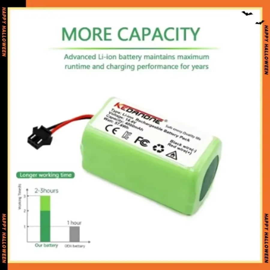 14.4V 4000mAh Battery For eufy RoboVac 15C 15T 25C 30 30C 35C MAX G10 G15 G20 G30 Hybrid Edge Robot Vacuum Cleaner Accessories 3