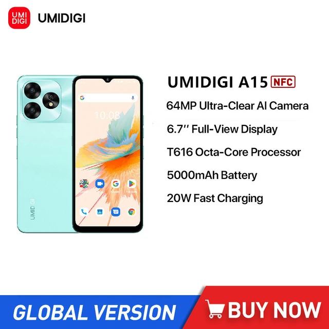 スマートフォン,fhd,オクタコア,8GB,UMIDIGI-A15 GB, 4g,64mpカメラ