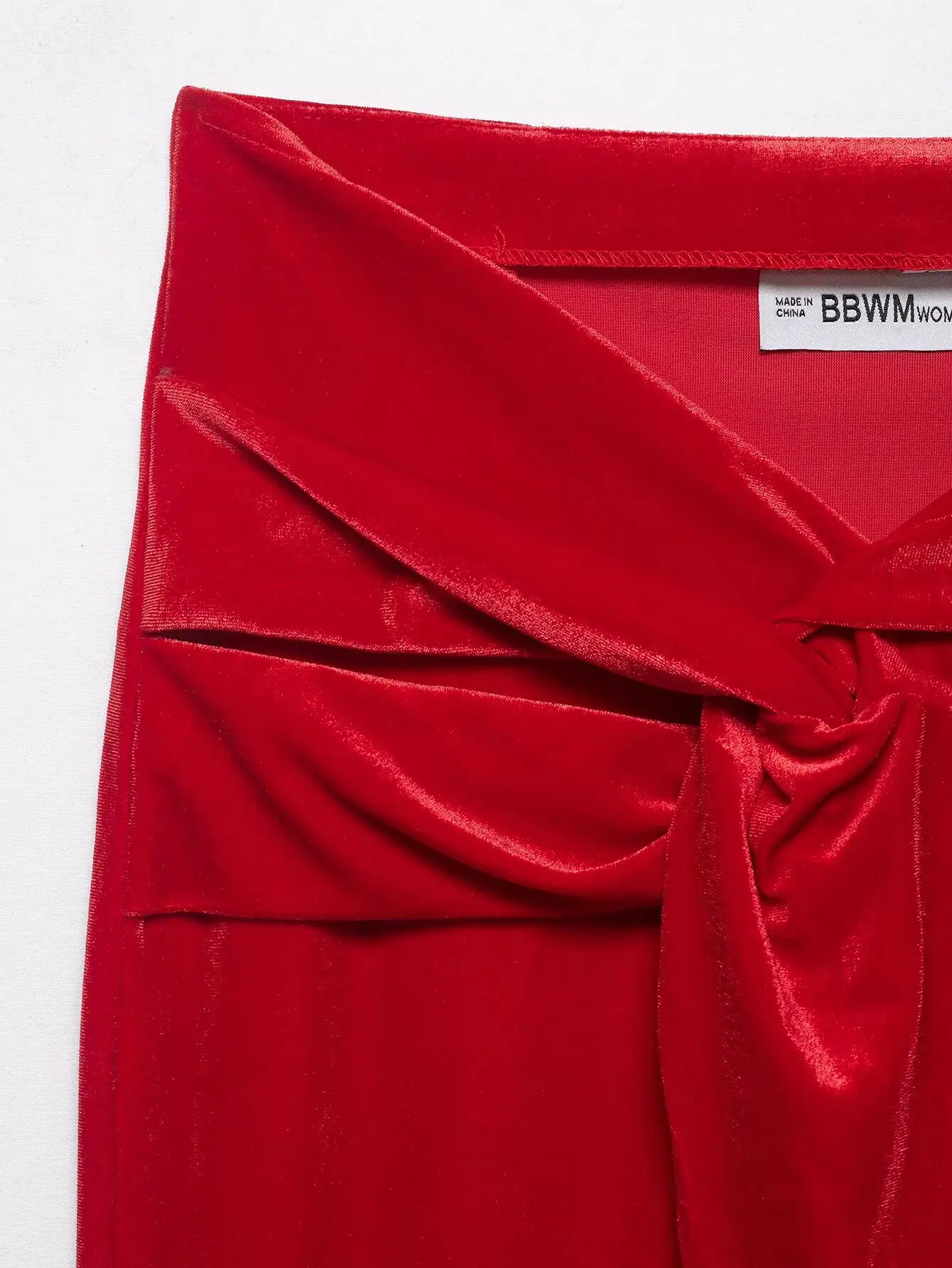 HH Damen Mode Schnür-Top ohne Träger für den Frühling + Seitlicher Reißverschluss Knoten-Dekoration Schlitz Plissierter Midi-Rock Lässiges Zweiteiler-Set – Detail 17