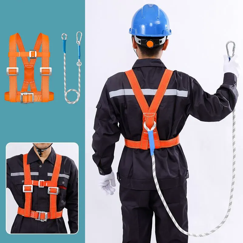 Safety Harness Fall Protection Roofing Work Harnesses Full Body Safety Harness Construction Wear-resistant Thickened Sling Rope
