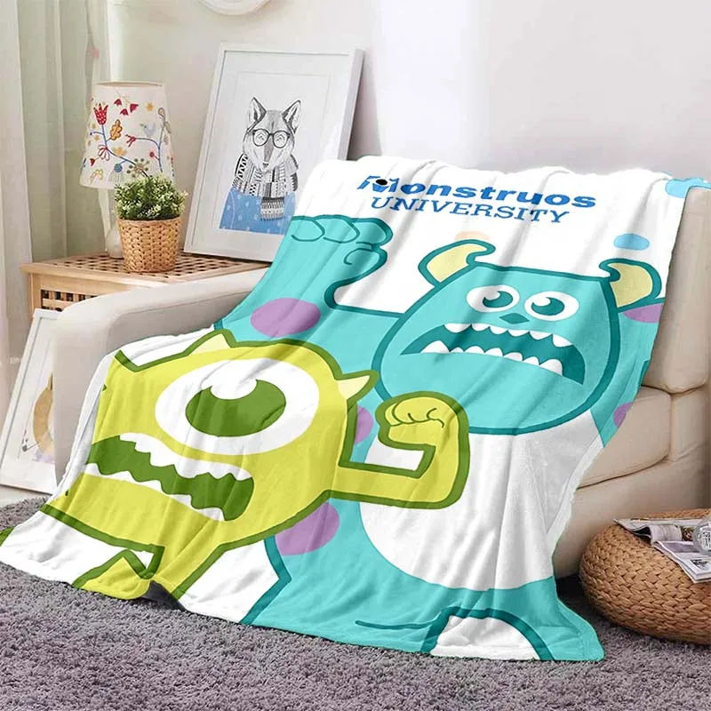 

6 Sizes Disney Monster Inc Blanket Throw Sofa Bed Cover Four Season Soft Fluffy Quilt Blanket Flannel Throw Children Girl Gift