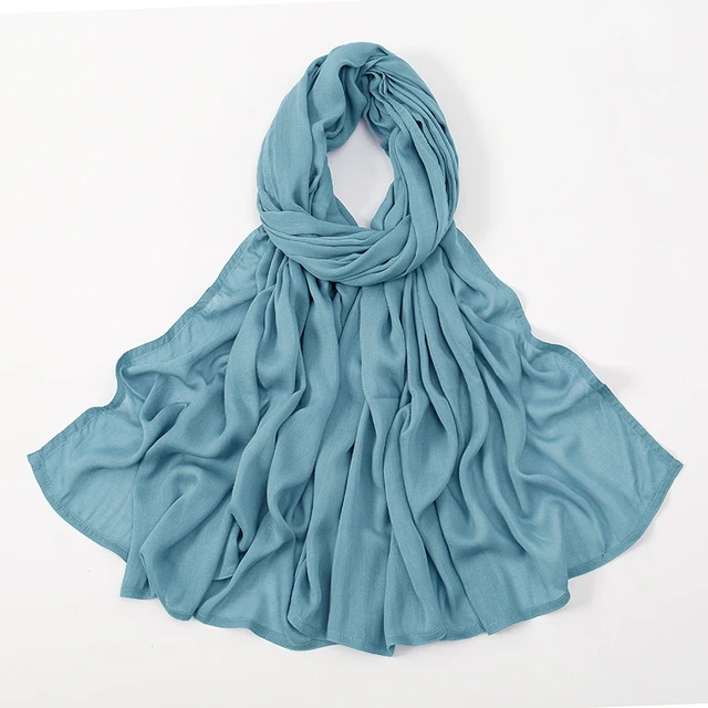 Nouveau Hijabs musulmans pour femmes écharpe mince châles unis Femme Musulman doux Viscose rayonne foulard islamique Turban bandeau 190x85 cm
