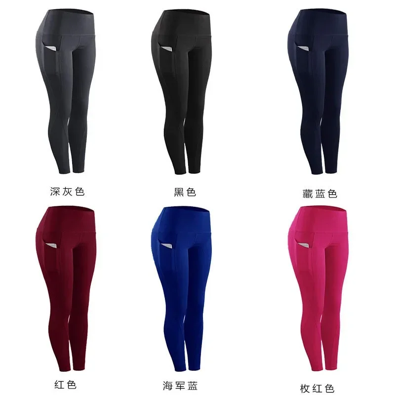 

Hot selling yoga pants with hip lifting and high waisted athletic pants patchwork pockets Autumn and winter fashion items