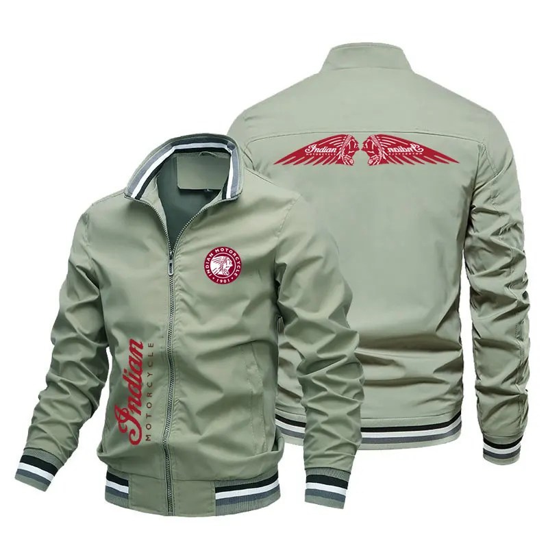 Men's Indian motorcycle jacket spring summer outdoor leisure fashion sports coat ultra-thin zipper sun protection clothing motorcycle jacket motorcycle clothing