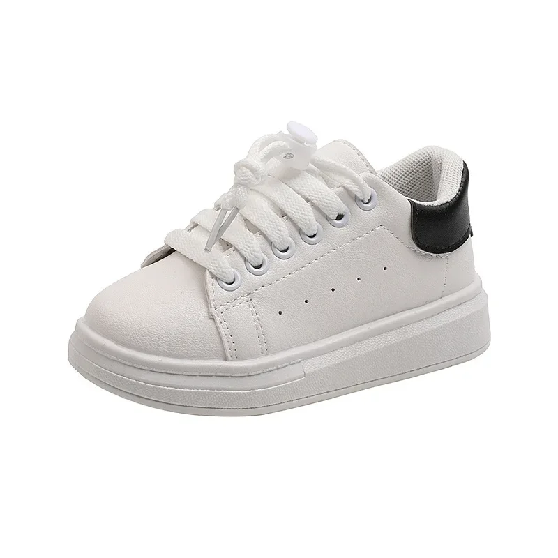 Sports Shoes Kids Sneakers Kids Shoes Spring New Children Fashion Soft White Boys Sports Shoes Korean Style Students Lace-up Light Sneakers for Girls Versatile