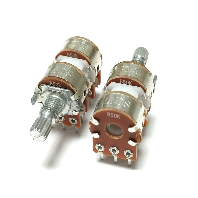 1PCS High quality RK163 Flower axis 15mm 12PIN B50KX4 Audio 4 Channels Volume Potentiometer WH148 B50K