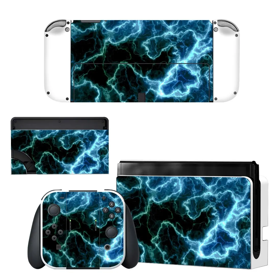 Full Body Protective Cover Skin Art Decals Compatible Nintendo Switch Oled Game Console Controller Decor 1set Starry Sticker 