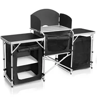 Cuisine Mobile de Camping en plein air, Station de cuisine pliable et Portable, Table de cuisine de Camping avec rangement, offre spéciale 2