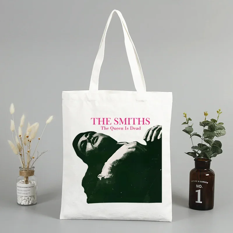 

The Smiths Shopping Bag Print Original Design Morrissey 1980's Rock White Bag Unisex Fashion Travel The Queen Is Dead Canvas Bag