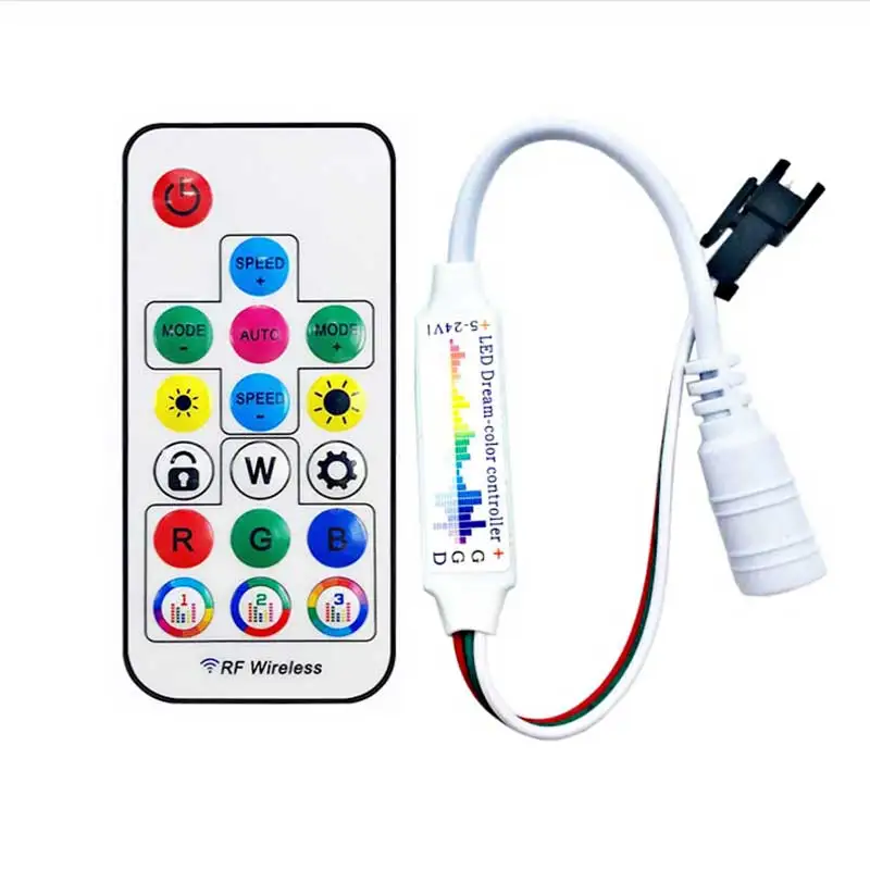 รูปสินค้า แผงควบคุมแสง RGB ไร้สาย ปรับสีได้ 17 โหมด