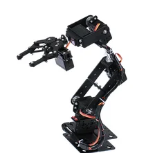 Advanced DIY 6 - DOF Robotic Arm Kit for Makers and Educators (Servos Not Included) (Black)