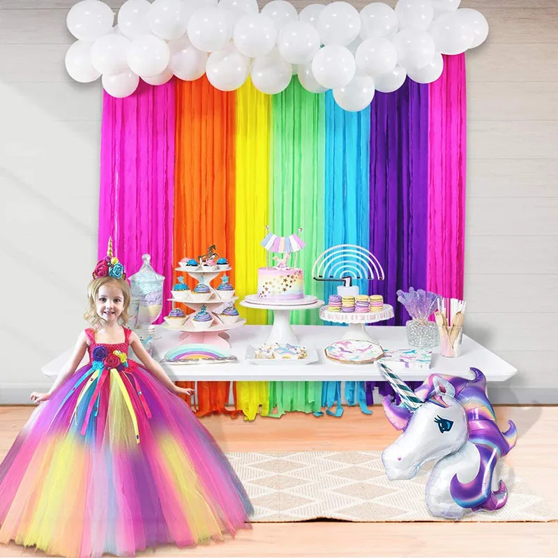 Unicorn Birthday Backdrop - Rainbow Unicorn Party Decorations for Girl –  WERNNSAI
