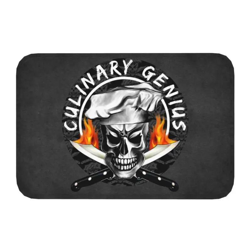 Personalizzato Skull Chef Culinario Genius Zerbino Tappetino Antiscivolo Cucina Pirata Bagno Cucina Balcone Tappeto Tappeto 40*60Cm Footpad