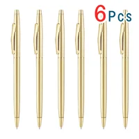 Slim Metallic Retractable Ballpoint Pens Slim Ballpoint Pens Black Ink Pens Metal Pens Set for Business Office 1