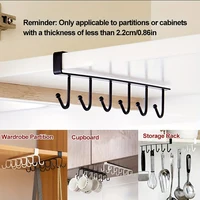 1PC Cabinet Mug Hook, 6-hooks/12-hooks Hanging Cup Holder, Multifunctional Wardrobe Row Hook Organizer Save Storage Space 2