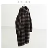 Plaid Coat~ Retro Style Horn Button Mid-Length Coat Women's Alpaca Wool Coat 2025 Winter British Style
