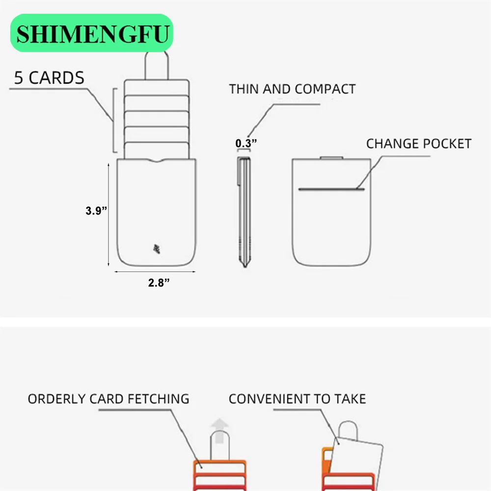 DAX V1 V2 V3 Leather Card Holder Mini Slim Portable Pulled Men Credit Card Wallet 5Card Money Purse Women Handbag card holder