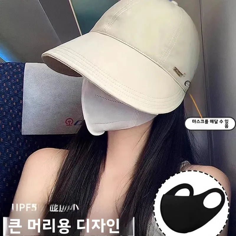 여성용 자외선 차단 모자 2025 신상 하프 오픈탑 피셔맨 스타일 덕빌캡 UV 차단 낚시 모자 야외 머리 보호