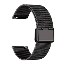 Premium Stainless Steel Wrist Band - Universal Fit for Smartwatches, Adjustable Metal Bracelet for Men and Women (ML - Black)